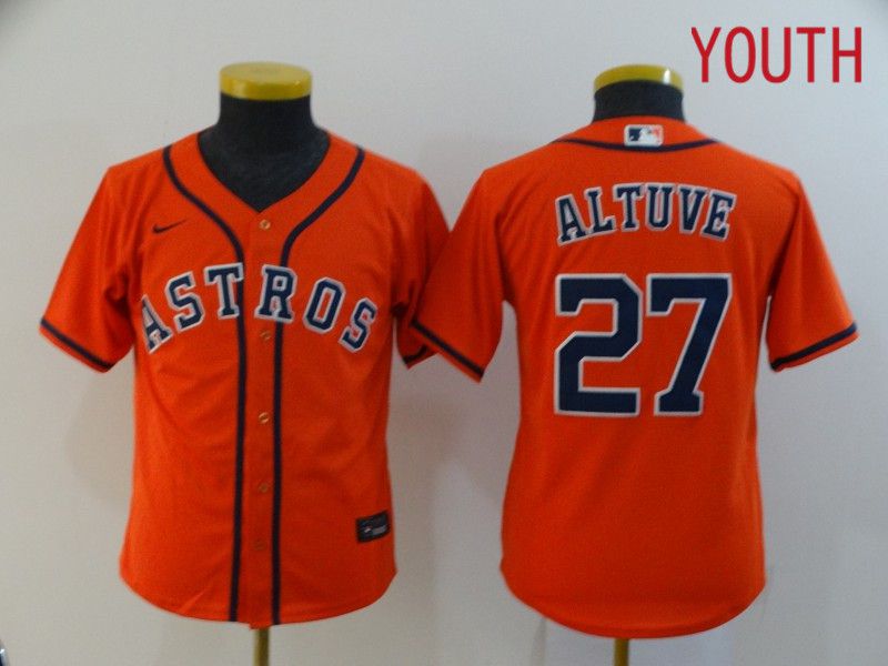 Youth Houston Astros #27 Altuve Orange Nike Game MLB Jerseys->houston astros->MLB Jersey